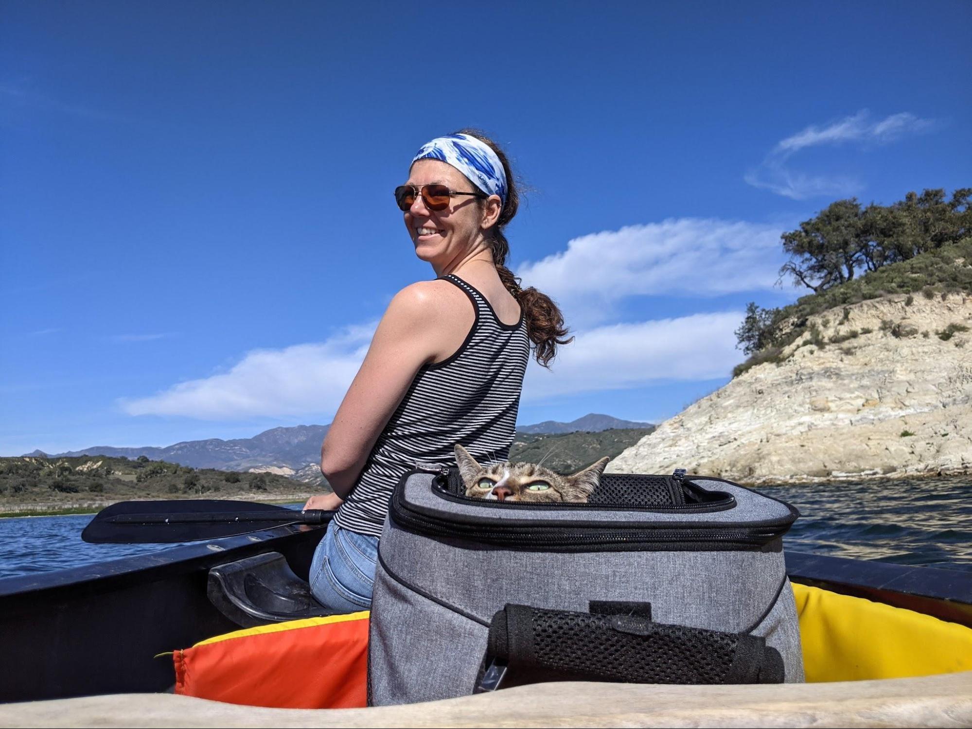 Canoe Rental at Lake Cachuma We rented a canoe and took Benny the cat for his first boat ride.