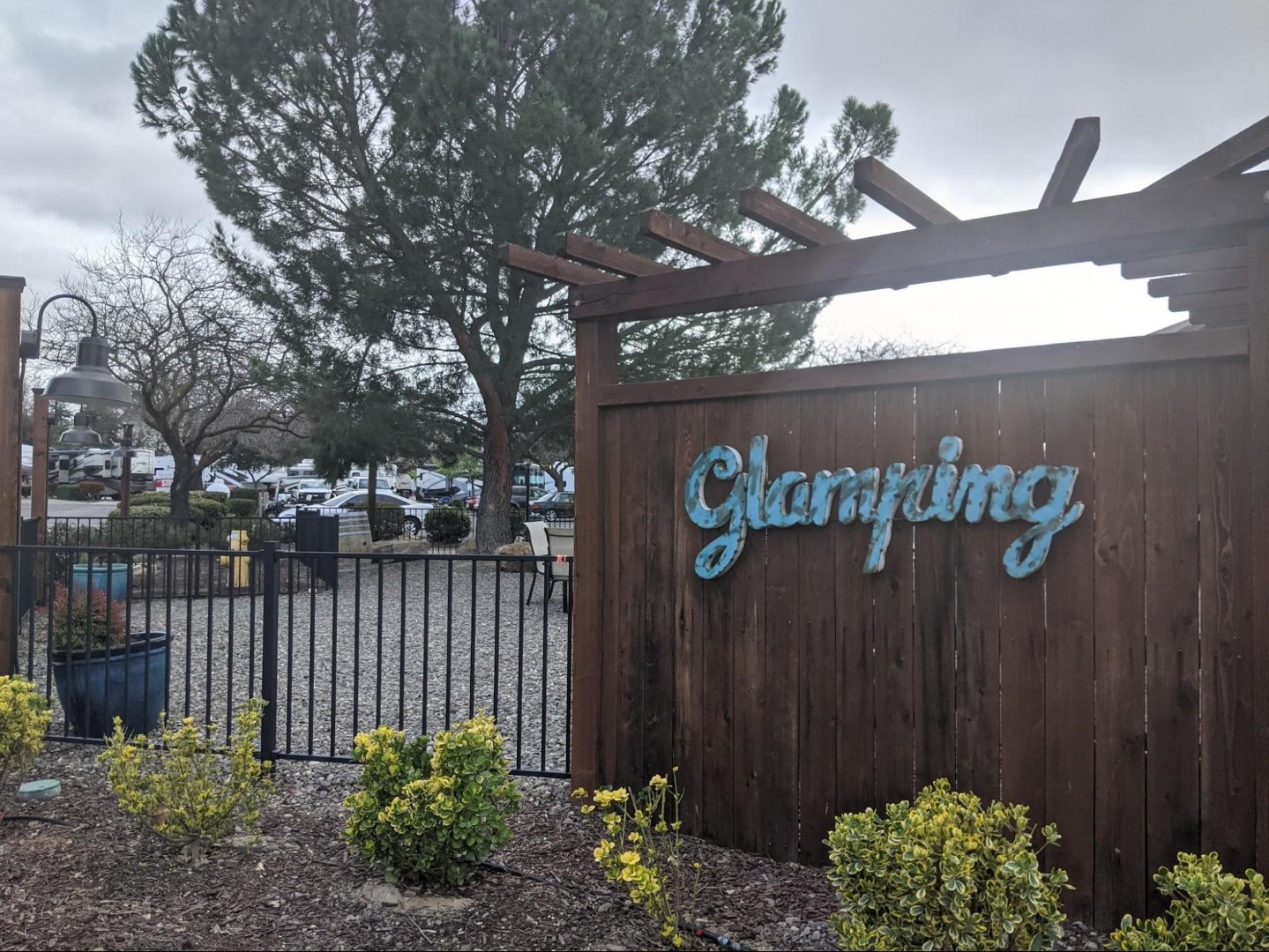 Wine Country RV Resort Glamping The outdoor wine bar at the Wine Country RV Resort in Paso Robles, CA.