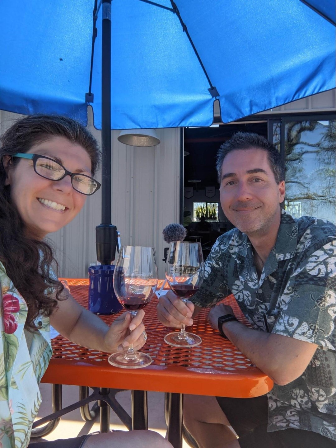 Wine Tasting Mel & Jay wine tasting at one of the tasting rooms in Tin City, Paso Robles, CA