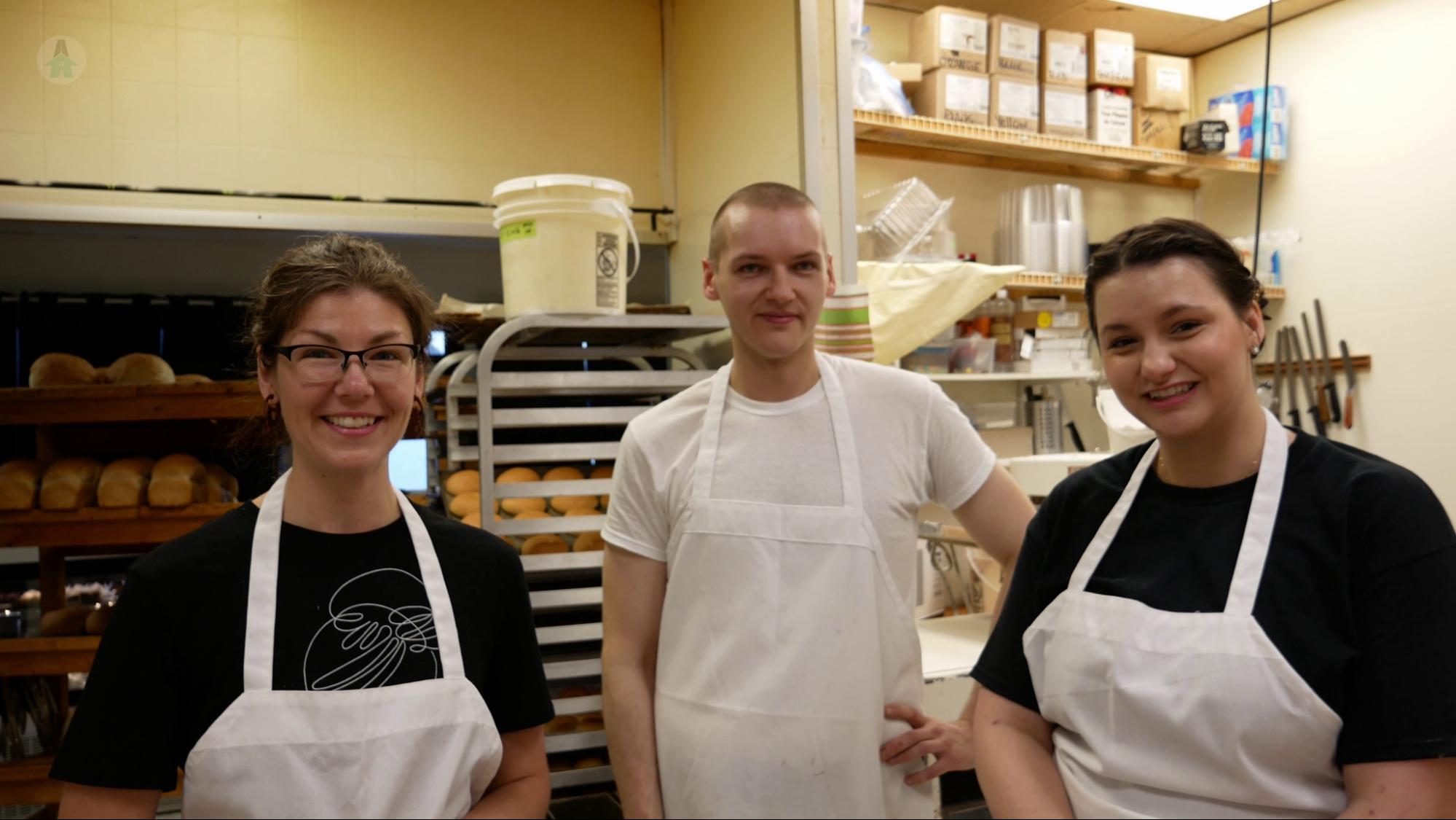 Rolling Pin Bakery Staff 2022 Three of the staff at the Rolling Pin Bakery in Hope, BC (left to right) - Mel, Brent, Cara