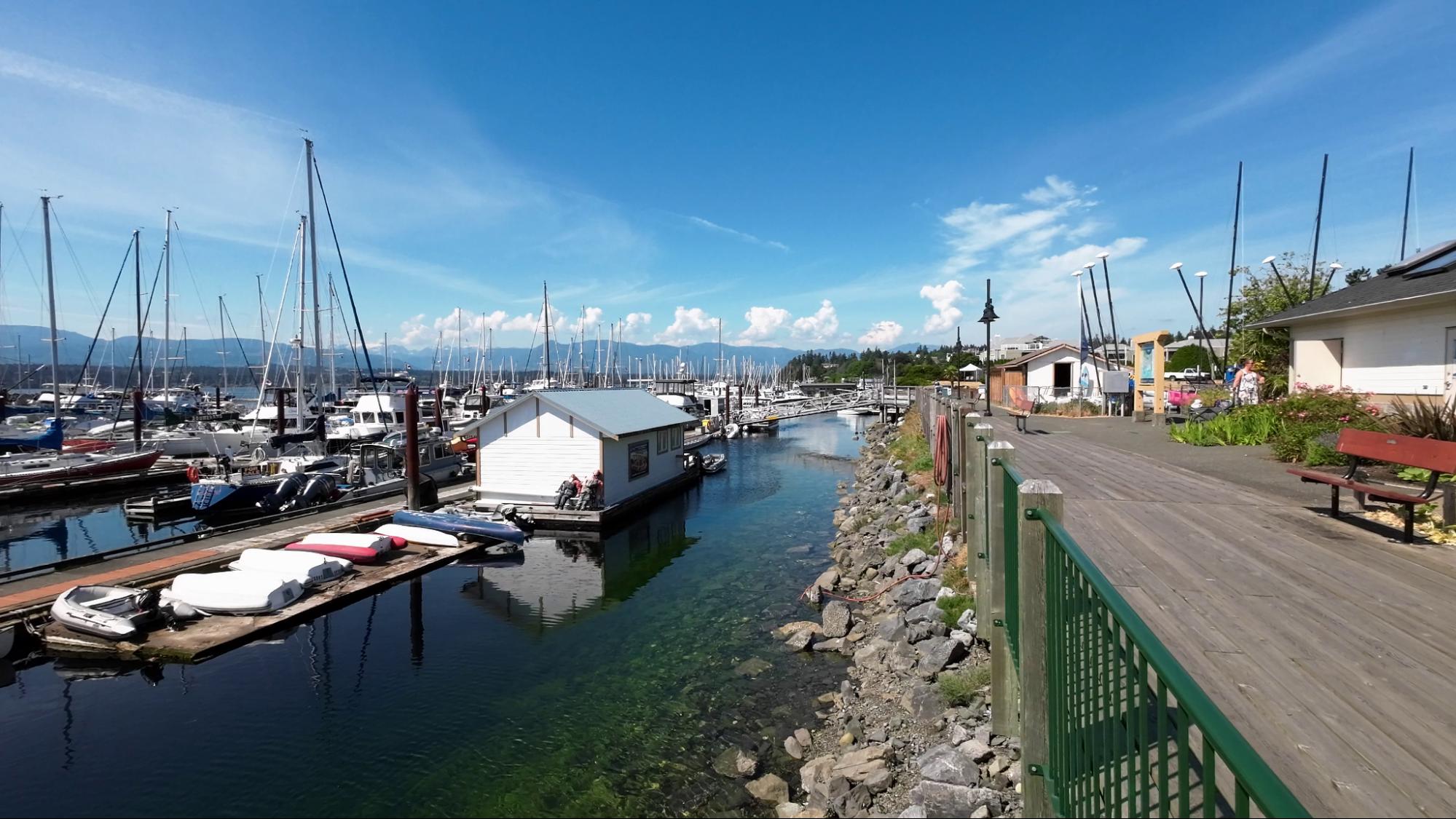 Courtenay, BC The waterfront and marina in Courtenay, BC.